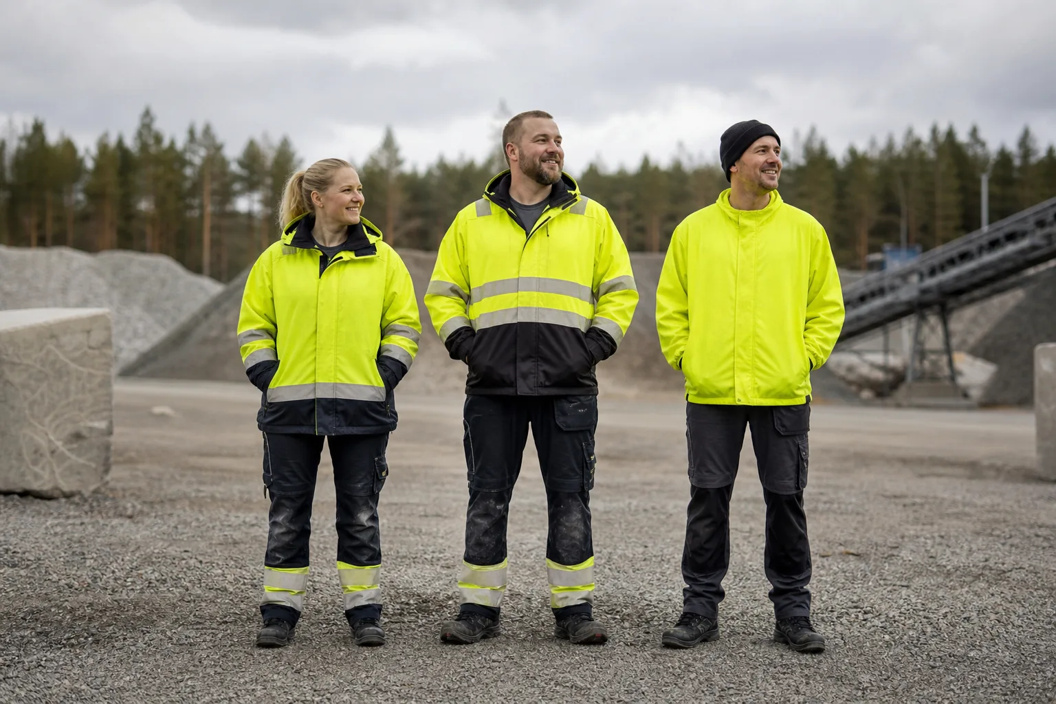 Varselplagg i olika synlighetsklasser uppradade